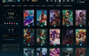 Ouro 3 com TODOS os Champs e 150 Skins ( JG / ADC )