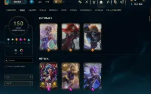 Ouro 3 com TODOS os Champs e 150 Skins ( JG / ADC )