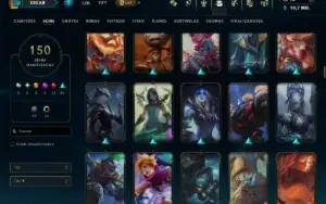Ouro 3 com TODOS os Champs e 150 Skins ( JG / ADC )