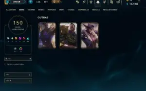 Ouro 3 com TODOS os Champs e 150 Skins ( JG / ADC )