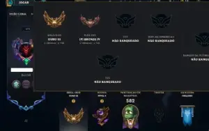 Ouro 3 com TODOS os Champs e 150 Skins ( JG / ADC )