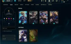 Unranked com 55 Champs e 6 Skins + 4 Fragmentos