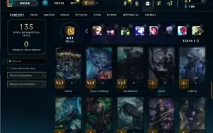Unranked com 55 Champs e 6 Skins + 4 Fragmentos