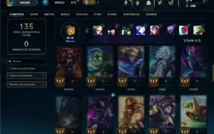 Unranked com 55 Champs e 6 Skins + 4 Fragmentos