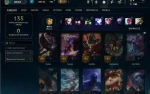 Unranked com 55 Champs e 6 Skins + 4 Fragmentos