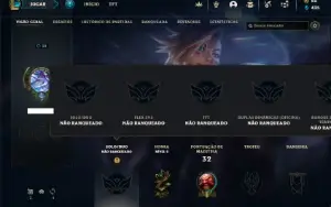 Unranked com 25 Champs e 3 Skins + 600 RP