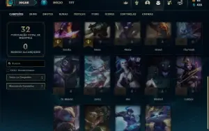 Unranked com 25 Champs e 3 Skins + 600 RP