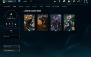 Unranked com 25 Champs e 3 Skins + 600 RP