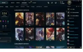 Conta league of legends Diamante IV com mmr de d2, 534 skins