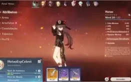 Conta Genshin Impact AR 7 com Hutao + Espinha Celestial