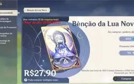 Conta de Genshin AR56 com benção em andamento