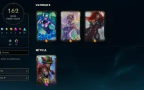 Conta de LoL LVL 460 Prata 162 skins, 475 reais