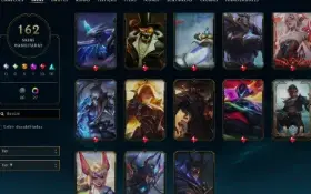 Conta de LoL LVL 460 Prata 162 skins, 475 reais