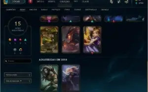 Conta Smurf lol 37 campeões 15 skins
