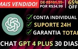 PROMOÇÃO IMPERVÍDEL! CHAT GPT 4 TURBO CONTA INVIDIDUAL 30D