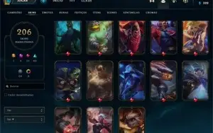 Conta lol nível 353 com 206 skins - 2 ultimate / 4 míticas