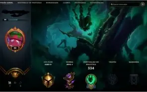 Conta lvl 90, 92 campeões, 43 skins