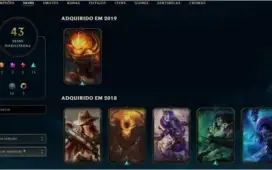 Conta lvl 90, 92 campeões, 43 skins