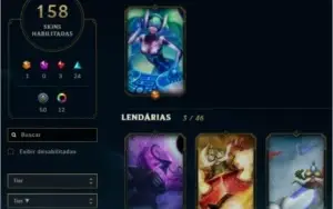 Conta LOL - Todos os campeões até patch 9.5 - 158 skins