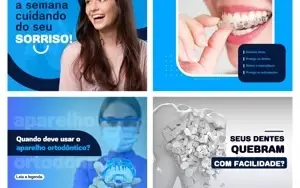 Pack pra Dentista 12 Artes Editáveis Canva
