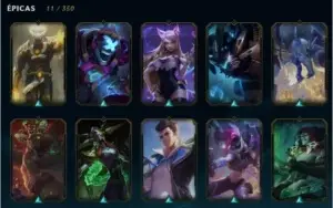 Conta LOL - 28 skins - 36 champs - lvl 52 - md10 2 partidas