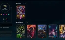 Conta LOL - 28 skins - 36 champs - lvl 52 - md10 2 partidas