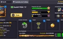 CONTA 8 BALL POOL NÍVEL BAIXO MILIONÁRIA