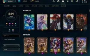 Conta ouro 4 com TODOS os champs e 449 Skins + 11 Prestigios