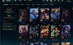 Conta ouro 4 com TODOS os champs e 449 Skins + 11 Prestigios
