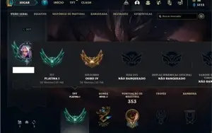 Conta ouro 4 com TODOS os champs e 449 Skins + 11 Prestigios