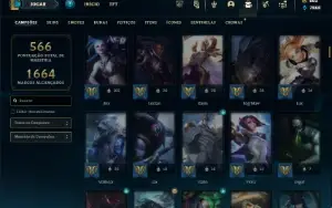 Esmeralda 4 com TODOS os champs e 449 Skins ( ADC / TOP )