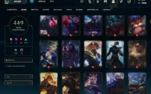 Esmeralda 4 com TODOS os champs e 449 Skins ( ADC / TOP )
