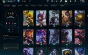 Esmeralda 4 com TODOS os champs e 449 Skins ( ADC / TOP )