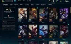 Conta Unranked com 75 champs e 62 skins