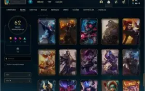 Conta Unranked com 75 champs e 62 skins