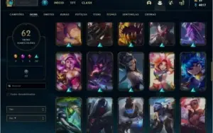Conta Unranked com 75 champs e 62 skins
