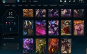 Conta Unranked com 75 champs e 62 skins