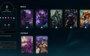 Lol Platina 1, Skin Lendária, 8 Skins No Total, Lvl 34