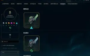 Lol Platina 1, Skin Lendária, 8 Skins No Total, Lvl 34
