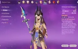 Conta AR 56 com Yelan de Simulacra e Cyno c1 + Kazuha etc