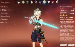 Conta AR 56 com Yelan de Simulacra e Cyno c1 + Kazuha etc