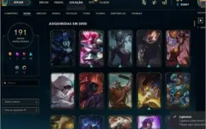 Conta de League of Legens full campeoes e 191 skins