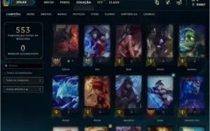 Conta de League of Legens full campeoes e 191 skins