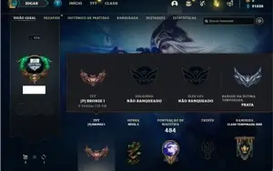 Conta unranked com 150 champs e 67 Skins