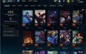 Conta unranked com 150 champs e 67 Skins
