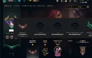 Bronze 2 com TODOS os champs e 282 Skins ( ADC / JG )