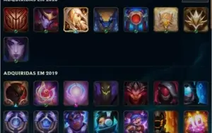 Diamante lol todos os campeões 132 skins