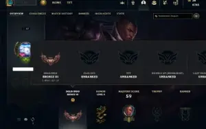 Bronze 3 com 40 Champs e 18 Skins + 1050 RP
