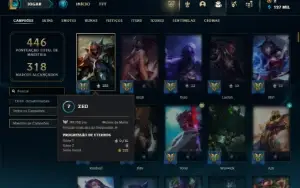 Platina 4 com TODOS os champs e 164 Skins ( MAIN MID )