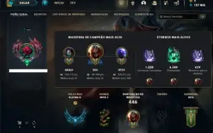 Platina 4 com TODOS os champs e 164 Skins ( MAIN MID )